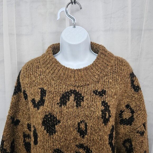 Universal Thread Brown Black Leopard Print Sweater Mock Neck XL - Picture 2 of 10